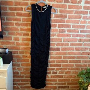 Zara Black Maxi Dress with Silver Accents